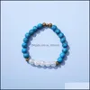 Beaded Strands Fashion Snowflake Armband Boho Turquoise Beaded Drop Leverans smycken Armband DHBS9
