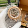 Orologio meccanico automatico da uomo 42mm 904L interamente in acciaio inossidabile di design scavato classico vetro zaffiro moda luminoso impermeabile montre de lux