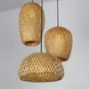 Światła Nowoczesne latarnia Rattan Bamboo Wiselant Light do jadalni wiszący abażel pułap żyrandola Oświetlenie kuchenne zawieszenie 0209