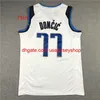 2021/22 Erkek Luka Vintage 77 Doncic Basketbol Formaları Dirk 41 Nowitzki Edition Kristaps 6 Porzingis Retro Mavi 75. Şehir Jersey