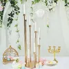 décor Or clair Candélabre Table Centre de Table Bougeoirs Route Plomb Or Candélabre Pilier Stand Chandelier pour la décoration de Mariage imake561