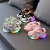 Sneakers Children LED Shoes Boys Girls Lighted Glowing for Kid Baby with Luminous Sole E07051 230209