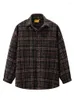 Men's Casual Shirts 2023 Autumn Winter Original Men's Blouse Wool Blended Vintage Plaid Lapel Shirt Coat Fashion Trendy Clothes 21Q1944