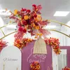 Decoratieve bloemen bruiloft kunstmatige bloem podium achtergrond decoraties levert feest scène road rij lay -out ornamenten decor decor