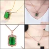 Подвесные ожерелья роскошное зеленое турмалиновое ожерелье Бразильское натуральное изумруд 18K Розовое золото украшения подарки подарки доставка подвески dh0yu