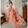 Mexicano rosa quinceanera vestidos com babados camadas elegante fora do ombro espartilho volta doce 16 vestido robe de baile vestidos de noite 1253406