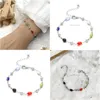 Braccialetti di fascino all'ingrosso europeo e americano geometrico ovale imitazione gemma braccialetto a catena di perline versatile Lady Charms Chai Dhj5U