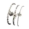 Braccialetti con ciondoli La catena Set di braccialetti con cintura impilabile Senso del design femminile Creativo Zucca di Halloween Fantasma geometrico 3 pezzi