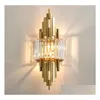 Wall Lamps Post Modern Light Luxury Crystal Lamp Living Room Tv Background Creative Atmosphere Bedroom Bedside Aisle Stairs Drop Del Dh2An