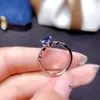 حلقات الكتلة yuzbt النساء 925 الفضة 1 قلب الماس الماضي Royal Blue Moissanite خاتم عالي الجودة