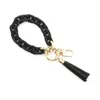 Ny akryllänk Keychain ChainLink Wristlet Key Chain Armelets Bangle Key Ring Link med TASSEL TT0209