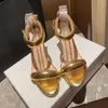 Party Women's Sexy Prom 2022 Nya sommarsandaler tunna högklackade enkla kvinnor stilettskor Sandalias de mujer guld svart c1cf