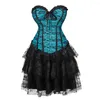 Bustiers & Corsets Sexy Corset Dresses For Women Floral With Lace Skirt Short Showgirl Dancing Costume Dress Victorian Plus Size