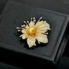 Brooches Light Luxury High Quality Copper Inlaid Zircon Orchid Elegant Dress Coat Brooch Corsage