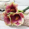 Decorative Flowers & Wreaths Luxury Large Real Touch Artificial Safflower Branch For Autumn Home Wedding Decoration PU Fake Flores1