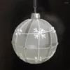 Decorazione per feste 16 pezzi/confezione Diametro 8 cm Dipinto a mano Globo di vetro Superficie Ornamenti in polvere bianca Albero di Natale da appendere decorativo