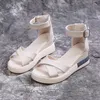 Sandalias estilo 2023 para mujer, cuña con suela gruesa salvaje, cinturón con palabra, moda de verano, zapatos romanos para mujer