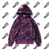 Heren merk hoodie 7-kleuren haai kwaliteit Japanse mode lente en herfst camouflage geborduurde aap katoenen hoodie maat M-3XL