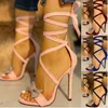 Footwear Heels 11.5CM Cross-tied Strap High Fine Ankle Summer Sandals 2020 Female Sexy Shoes Women Party T230208 141