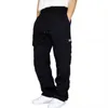 Men's Pants F42F Mens Baggy Sweatpant Open Bottom Drawstring Waist Plain Cargo With Pockets