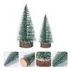Noel dekorasyonları ağaç ağaçları mini şişe fırça çamı kar dekoru minyatür sisal masaüstü tabletopornaments yapay