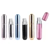 5 ml REFILLABLE PORTABLE MINI PARFUME BAKKA PLASSER ALUMINIUM SPRAIT ATOMIZER Tom parfymflaska 15Color Option SN4298