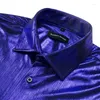 Men's Casual Shirts Royal Blue Men Shirt Formal Long Sleeve Turn-Down Collar Classic Woven Fit Party Male Wedding Designer Barry.Wang CY-700