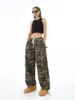 Women's Pants Capris Camouflage Women Cargo Pants Grunge Elastic Waist Hip Hop Sweatpants Unisex Joggers Trousers Vintage Pockets Wide Leg Pants 230209