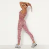 Active Sets Seamless Camouflage Yoga Set Sport Fitness Vita alta Hip Raise Pantaloni a rete Beauty Back Tute Allenamento Palestra Leggings per le donne