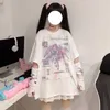 Kvinnors t-shirt japansk tvådimensionell vintage kortärmad kvinnor lös falska två axlar ins harajuku stil salt topp y2302