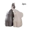 Figurine di oggetti decorativi 2 pezzi Figurine di coppie di elefanti in ceramica Miniature Ornamenti di animali Figurine creative e arredi artigianali 230208