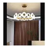 Lampes suspendues couleur émail lustre cristal pour chambre principale postmoderne lumières simples salon salle à manger éclairage livraison directe Dhk9Y