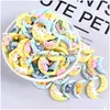 Outros 20pcs Kawaii Cartoon Star Moon Animal Rabbit Rabbot Component