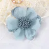 Decorative Flowers 10pcs Flower Fabrics Applique Embroidery Sewing On Patches For Wedding/Evening Dress Clothing Scrapbooking Hair Clips