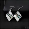 Dangle Chandelier Wholesale Abalone Earrings Geometric Shell Rhombic Colorf Unique Charms Women Jewelry Decoration Dhjmr