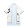 23 chemises de créateur pour hommes Fashion Géométrique Imprimé Bowling Shirt Hawaiian Flower Casual Shirt Men Slim Ajustement à manches courtes T-shirt polyvalent M-3XL