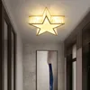 Nordic All Copper Crystal lamps Luxury LED Bedroom children's study warm Modern minimalist Pentagram Ceiling Lights 0209