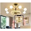 Chandeliers Led Golden Luxury Living Room Chandelier Lighting Nordic Modern Minimalist Bedroom Dining Glass Crystal Drop Delivery Li Dhdde