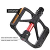 Pédales de vélo CNC Pédales de vélo de montagne Vélo BMX / VTT Pédale de vélo 9/16 Universel avec veilleuse Plaque réfléchissante Pièces Accessoires 0208