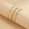 Anklets Supplies Women Luxury Jewelry Rhodium Plated Snake Chain Sets Body