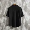 Etnische kleding Heren losse Harajuku katoenen linnen shirt Witte heren zomer Chinese stijl plus maat korte mouw shirts 30078