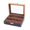 Bekijk dozen Display Organisator Case Vintage houten fluwelen doos voor vergrendelingsontwerp voortreffelijk geschenk met