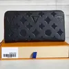 2023 Fashion Black empreinte donna pochette da donna portafoglio lungo in pelle pu portafogli con cerniera singola portamonete classico porta carte porta carte portamonete