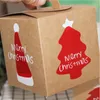 Emballage cadeau sac de noël emballage en papier Kraft pomme Carton fourre-tout 5 pièces décorations pour la maison Navidad fête de noël