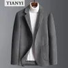 Mens Suits Blazers Highquality Cashmere Leisure Autumn and Winter Thick Woolen Trend Slim Wool Small Jacket 230209