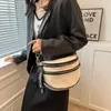 Waist Bags Fashion Female Belt Semicircle Saddle Sense of luxury Fanny pack Premium Leather Crossbody Chest 230208