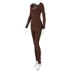 Vrouwen jumpsuits sexy bodycon outfits lange mouw casual club feest skinny jumpsuits slanke rompers