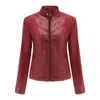 Womens Leather Faux Jacket Women Autumn Spring Female Coat Fashion Black Red Brown Clothes Ladies Jaqueta Feminina Veste Cuir Femme XXL 230209