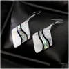 Dangle Chandelier Wholesale Abalone Earrings Geometric Shell Rhombic Colorf Unique Charms Women Jewelry Decoration Dhjmr