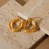 Hoop Earrings CANNER Glossy For Women 2023 Fashion 316L Stainless Steel 18K PVD Real Gold Plated Bijoux Acier Inoxidable Femme